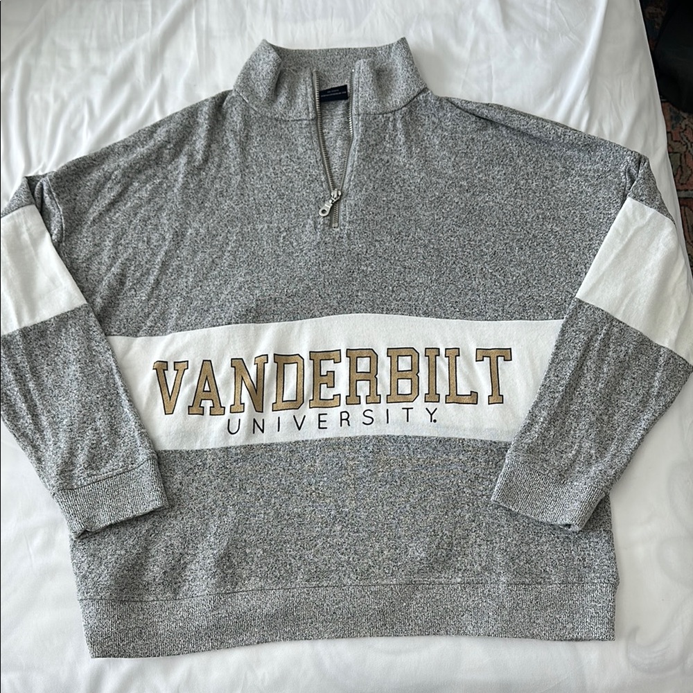 Vanderbilt University Gray and White 1/4 Zip